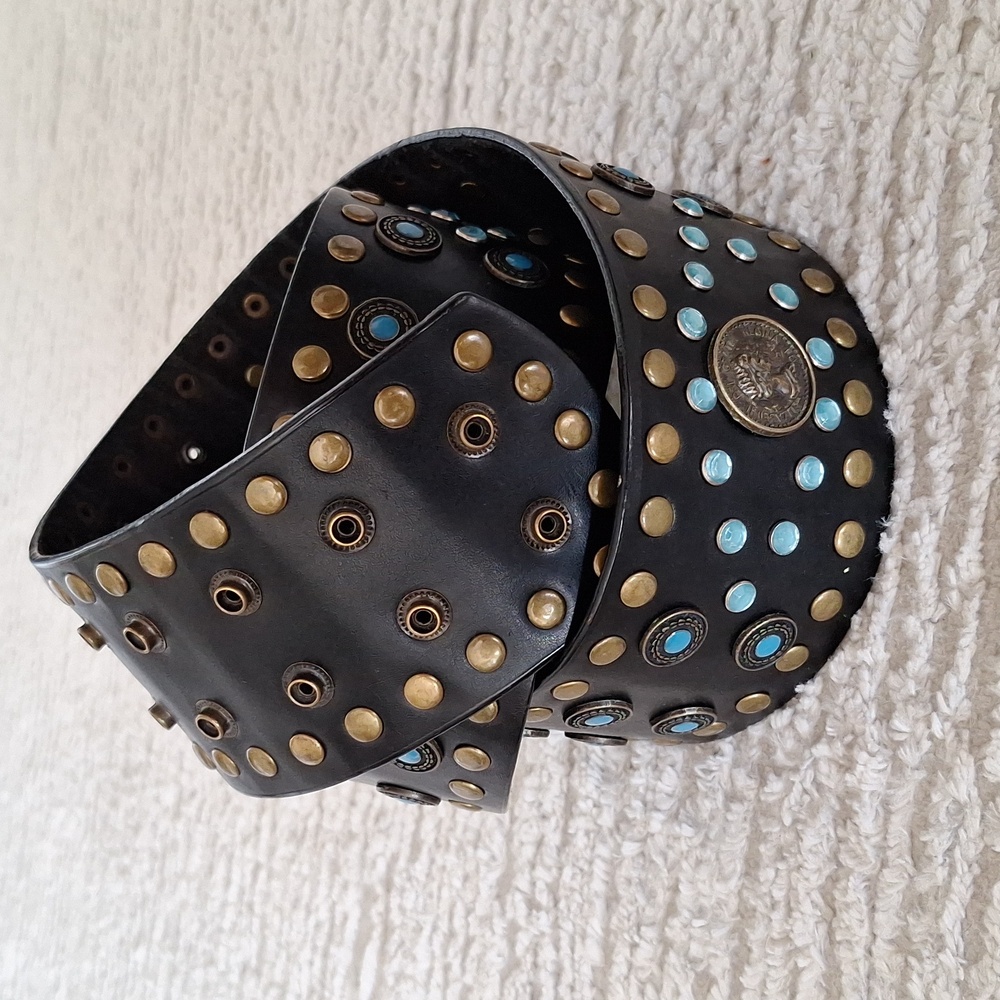 Leather studded belt